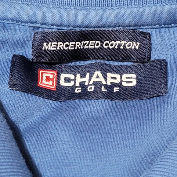 Vintage Chaps Golf Polo Shirt Adult XL Blue Diamond Pattern 1990's - Picture 9 of 12